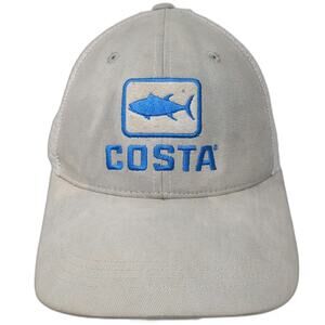 Costa Trucker Hat Gray Blue One Size Mesh Snapback Fish Graphic Embroidered